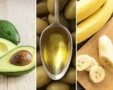 Avocado, Olivenöl und Bananen – Zutaten für eine natürliche Haarkur selber machen.
