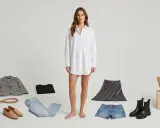 So stylst du eine oversize Bluse: Blazer, Jeans, Lederrock, Shorts, Loafer und Boots.