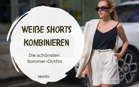 Stylische Frau in weißen Shorts und schwarzem Top, perfekt, um weiße Shorts zu kombinieren für sommerliche Outfits.
