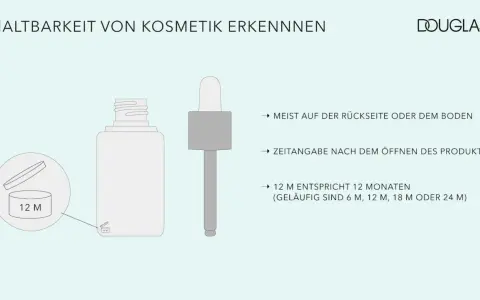 Haltbarkeit von Kosmetik erkennen: Das Symbol "12 M" auf der Verpackung zeigt, wie lange ist Foundation haltbar nach dem Öffnen.