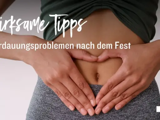 Hände formen ein Herz über dem Bauch, um die Verdauung anzuregen. 7 Tipps bei Verdauungsproblemen nach dem Fest. #BEATYESTERDAY.